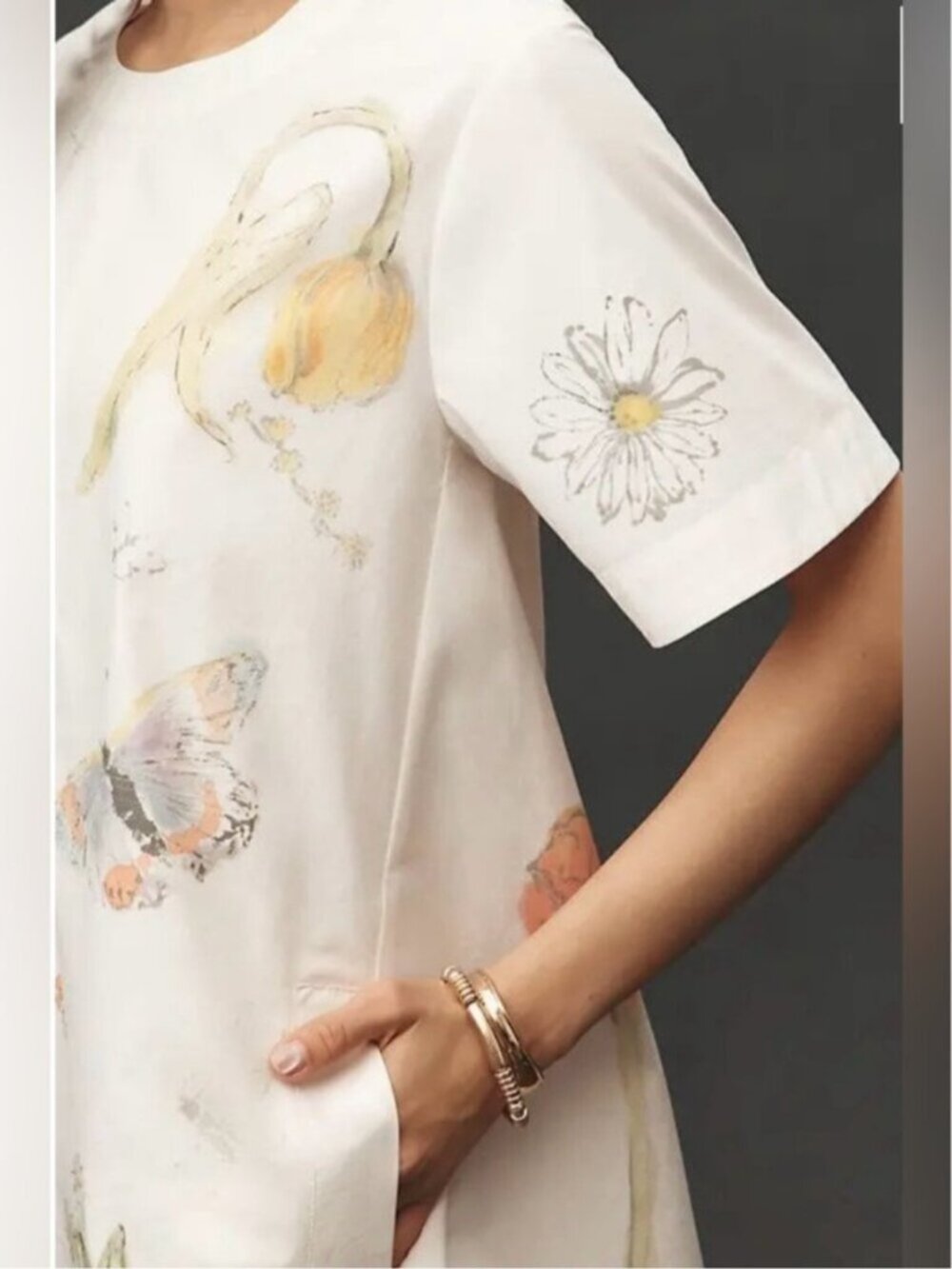 NWT Size S - Emmy Short-Sleeve Swing Mini Dress by Maeve w Pockets - Picture 3 of 16